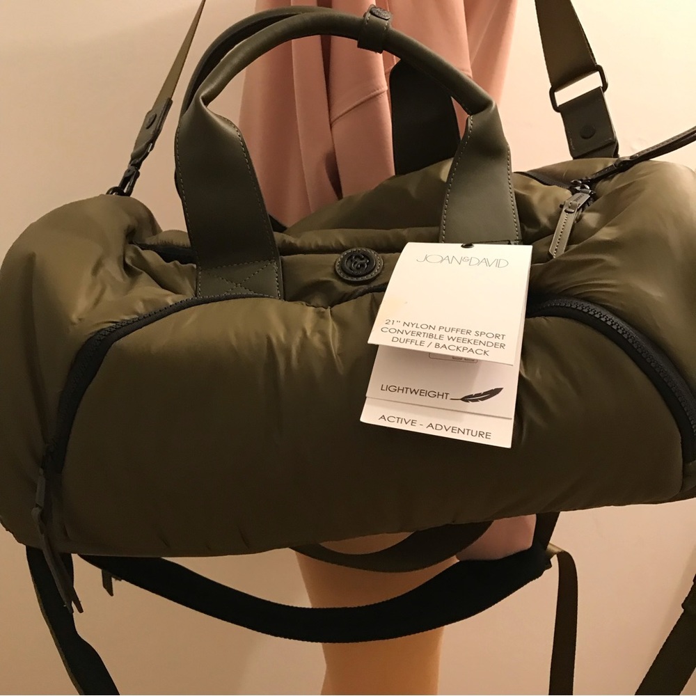 NWT JOAN & DAVID UNISEX LARGE SPORT CONVERTIBLE DUFFLE BACKPACK TRAVEL COMBO BAG